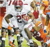  ?? THE ASSOCIATED PRESS ?? Alabama freshman tailback Joshua Jacobs has averaged 6.6 yards per carry this season for the top-ranked Crimson Tide and scored a touchdown off a blocked punt in the SEC title game.