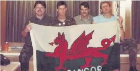  ??  ?? > Simon Weston with his friends Neil Hughes, Gareth Hughes and Andrew ‘Yorkie’ Walker. All three died during the Falklands War