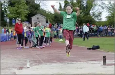  ??  ?? Sadhbh Colleran from Kilcoole AC in the long jump.