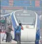  ?? SANJEEV VERMA/HT FILE ?? India's first semi-high speed train, Vande Bharat Express, inaugurate­d in New Delhi in 2019.