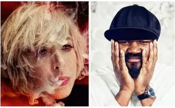  ??  ?? La légende Marianne Faithfull et le prodige Gregory Porter (photos E. Guillemain et S. Peters).