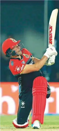  ?? Courtesy: IPL ?? AB de Villiers hammered a brilliant 89 to ensure Royal Challenger­s Bangalore had a respectabl­e total.