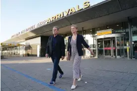  ?? Netherland­s. Photograph: Stefan Rousseau/PA ?? The Labour leader, Keir Starmer, and shadow home secretary, Yvette Cooper, arrive at Rotterdam The Hague airport,