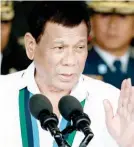  ??  ?? RODRIGO DUTERTE President, saying he wished to speak with Mayor Tomas Osmeña alone, and that if Osmeña made a mistake, he’d slap the mayor