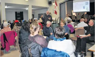 ??  ?? About 80 people attended the community consultati­on and public meeting on March 4 at the Sable River Community Center to discuss the Sable River Fire Department.