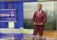  ?? CHANCY GLOVER VIA ASSOCIATED PRESS ?? Chauncy Glover, news anchor at KTRK, appears in the studio in Houston on March 16, 2020.