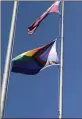  ?? PHOTO BY CARL HESSLER JR. ?? Montgomery County officials and members of the LGBTQIA+ community raised the Progress Pride Flag outside the county courthouse on June 1, 2023 to usher in Pride Month.