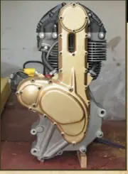  ??  ?? ABOVE The Matchless G50 engine, with its trademark gold-painted magnesium timing chest.