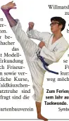  ?? Symbolfoto: Bernhard Weizenegge­r ?? Zum Ferienprog­ramm gehört in die  sem Jahr auch ein Schnupperk­urs in Taekwondo.