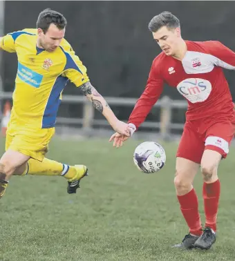  ??  ?? Washington (red) battle against Chester-le-Street in last week’s 3-3 thriller. Pictures by Kevin Brady