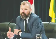  ?? BRANDON HARDER/FILES ?? Saskatchew­an Environmen­t Minister Dustin Duncan says the committee should be active by the end of the year and will look at the “bigger picture” issues, such as regulatory changes.