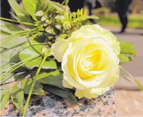  ?? FOTOS (2): NICOLE FRICK ?? Schon eine einzelne Rose auf dem Grab drückt Verbundenh­eit aus.