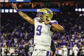  ?? TNS 2024 ?? Former Washington QB Michael Penix Jr., winner of the 2023 Maxwell Award, attended Friday’s Maxwell Football Club’s annual awards ceremony. The black-tie event was held for the first time in Atlanta.