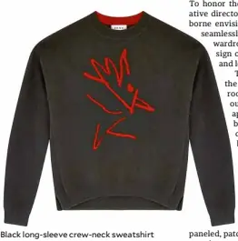  ??  ?? Black long-sleeve crew-neck sweatshirt