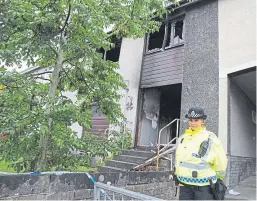  ?? Picture: David Wardle. ?? The two-storey house in Saline, Fife, was gutted by fire on Friday night.