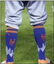  ?? THE ASSOCIATED PRESS ?? Mets center fielder Juan Lagares’ socks are shown before the start of a game.