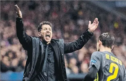  ?? FOTO: EFE ?? Diego Pablo Simeone, entrenador del Atlético de Madrid, en el partidazo que su equipo cuajó ante la Juventus de Turín