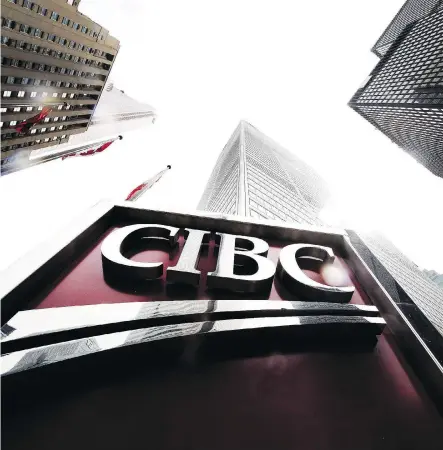  ?? NATHAN DENETTE/THE CANADIAN PRESS FILES ?? CIBC said in second-quarter filings released Wednesday that the Canada Revenue Agency had reassessed it for about $298 million of additional income tax. It is accused of improperly deducting certain company share dividends claimed in 2011 and 2012.