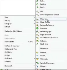  ??  ?? Figure 2: Git log menu