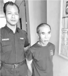  ??  ?? Madisin (right) was jailed for touching the private parts of a girl in a village in Kota Belud.
