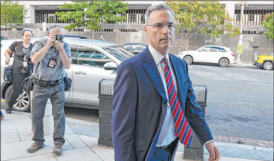  ?? Jose Luis Magana The Associated Press ?? Pat Cipollone, former White House counsel under President Donald Trump, arrives Friday at the federal courthouse in Washington.