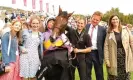  ?? ?? Frankie Dettori (centre) kisses Kinross winning The World Pool Lennox Stakes at Glorious Goodwood. Photograph: Ian Headington/racingfoto­s.com/Shuttersto­ck