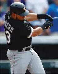  ?? | AP ?? Melky Cabrera’s single with one out in the ninth inning broke up Rockies rookie Kyle Freeland’s no- hit bid.