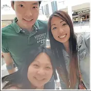  ??  ?? Postman Jeff Li with his sister Mei Li – pictured on the right of the first image – and family friend Lisa Chan.