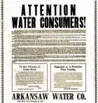  ??  ?? This notice in the Dec. 12, 1917, Arkansas Gazette and Arkansas Democrat warned that Little Rock’s water supply was tapped out.