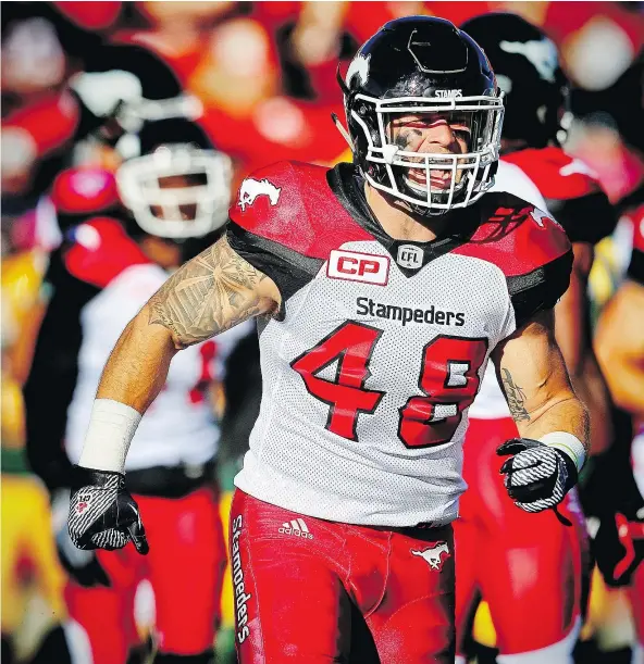  ?? — AL CHAREST/POSTMEDIA NEWS FILES ?? Cameron Ontko played for the Calgary Stampeders in 2015 before signing with the Lions.