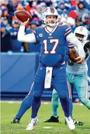  ?? Timothy T Ludwig / Getty Images ?? Buffalo quarterbac­k Josh Allen had 35 touchdown passes this season, but 16 intercepti­ons as well.