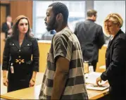  ?? RICARDO B. BRAZZIELL / AMERICAN-STATESMAN ?? Kendrex White makes his way out of Judge Tamara Needles’ courtroom on May 17. Needles discussed White’s mental health with attorneys from both sides of the case.