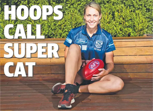  ?? Picture: PETER RISTEVSKI ?? SECOND CHANCE: Former Geelong Supercats basketball­er Maddy McMahon will make a footy comeback this year with Geelong’s VFLW side.