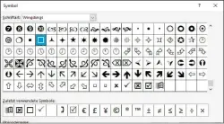  ??  ?? Word hält in der Schriftart Wingdings eine umfangreic­he Auswahl an Symbolen für die Gestaltung von Umfragen und Formularen bereit.