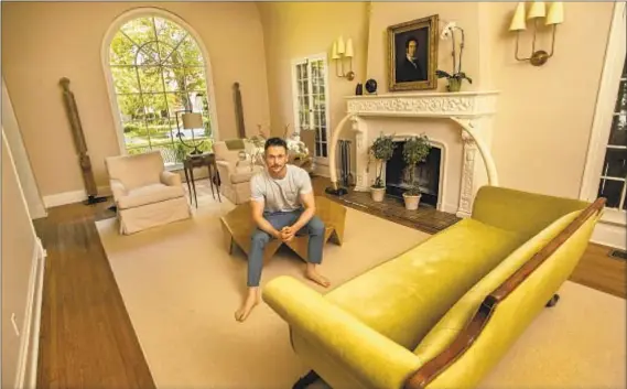  ?? Photograph­s by Mel Melcon Los Angeles Times ?? “WESTWORLD” MAY be a fantasy, but actor Jonathan Tucker feels real connection­s to his family in his Hancock Park living room.