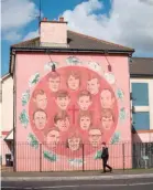  ??  ?? Above: One of a series of largescale murals in Bogside, Derry that depict key events during the ‘Troubles’.
Above left: The dramatic scene at the foot of the Cliffs of Moher, a designated Unesco Global Geopark.
Left: The rolling hills of the Irish...