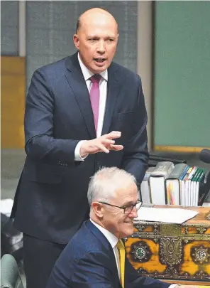  ?? Picture: AAP IMAGE ?? Peter Dutton is being urged to challenge PM Malcolm Turnbull.