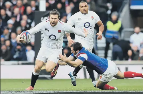  ??  ?? ON SONG: Elliot Daly, left, was part of an England backline that cut France to shreds on Sunday leaving Ben Youngs to suggest they are playing their best rugby under Eddie Jones.