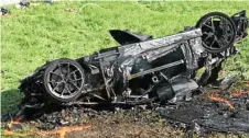  ?? PHOTO: FREUDS/AP ?? FIREBALL: Richard Hammond’s wrecked ride.