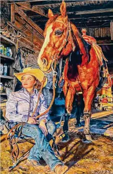  ?? Photos courtesy of the Houston Livestock Show and Rodeo ?? Gracin Nguyen from Pearland ISD was named Reserve Grand Champion (mixed media Best of Show) with “Evening Glow.”