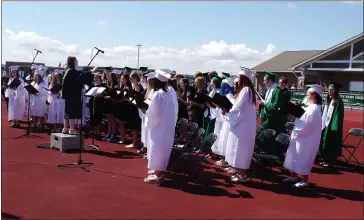  ?? BOB KEELER — MEDIANEWS GROUP ?? The Pennridge High School Chamber Choir sings the school’s alma mater at the graduation ceremony.