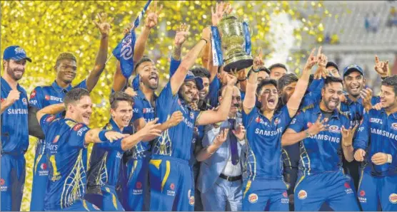  ?? KUNAL PATIL / HT PHOTO ?? Mumbai Indians won a record fourth IPL title after it had seemed MS Dhoni’s CSK would snatch victory at the Rajiv Gandhi Internatio­nal Stadium in Hyderabad.