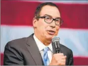  ?? AFP/FILE ?? US treasury secretary Steven Mnuchin said that he’s ‘cautiously optimistic’ of reaching an agreement with China