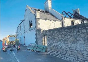  ?? ?? The Whitburn Lodge pub after the fire in January 2023.