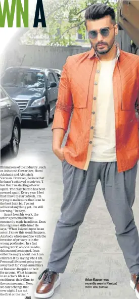  ?? PHOTO: VIRAL BHAYANI ?? Arjun Kapoor was recently seen in Panipat