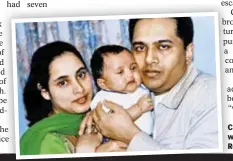  ??  ?? Cabbie Mohammed Hussain, who was killed in LIE wreck, is shown in 2003 family photo with his wife, Rohima, and son Adil.