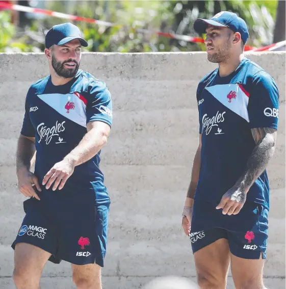  ?? Picture: BRETT COSTELLO ?? New Sydney Roosters signing James Tedesco walks to a closed training session at Moore Park, Sydney.