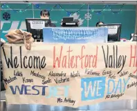  ?? SUBMITTED ?? The Waterford Valley High School Social Justice group were welcomed by West Jet at St. John’s Internatio­nal Airport.