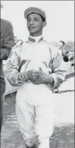  ??  ?? Hall ofFame jockey Eddie Arcaro,who won 4,779 races including the Kentucky Derby five times and the Preakness and Belmont Stakes six times each,won his 3,000th race, 65 years ago today.