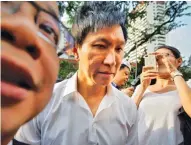  ??  ?? CONVICTED PASTOR – City Harvest Church founder Kong Hee is surrounded by media as he arrives at the Subordinat­e Courts in Singapore. He has been found guilty of misappropr­iating about $35 million in donations to support his wife’s singing career in Asia before helping her break into the US market for evangeliza­tion purposes. (AP)